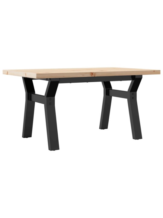 Konferenční stolek s y rámem 80x50x40,5cm borové dřevo a ocel