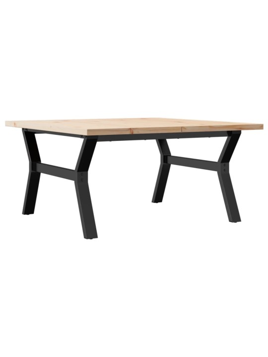 Konferenční stolek s y rámem 90x90x45,5cm borové dřevo a ocel