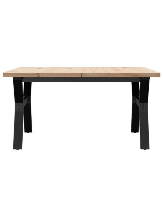 Konferenční stolek s y rámem 90x90x45,5cm borové dřevo a ocel