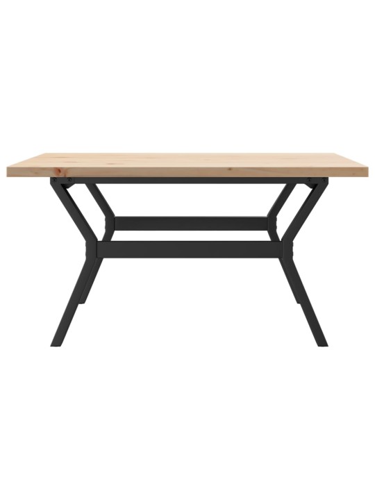 Konferenční stolek s y rámem 90x90x45,5cm borové dřevo a ocel
