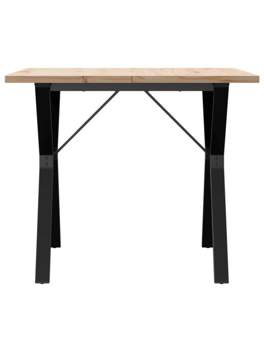 Jídelní stůl s Y rámem 90 x 90 x 75,5 cm borové dřevo a ocel