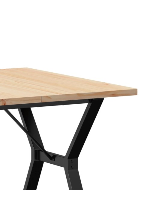 Jídelní stůl s Y rámem 90 x 90 x 75,5 cm borové dřevo a ocel