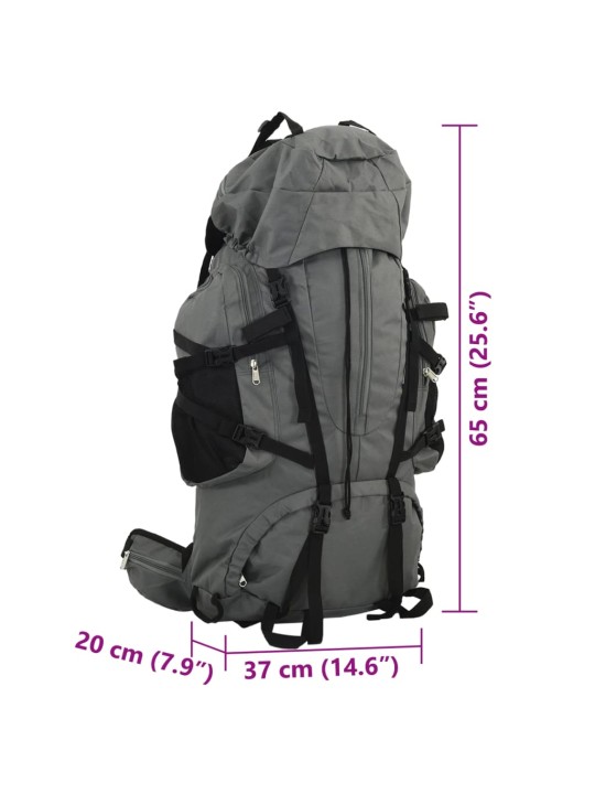 Turistický batoh šedý 60 L tkanina oxford