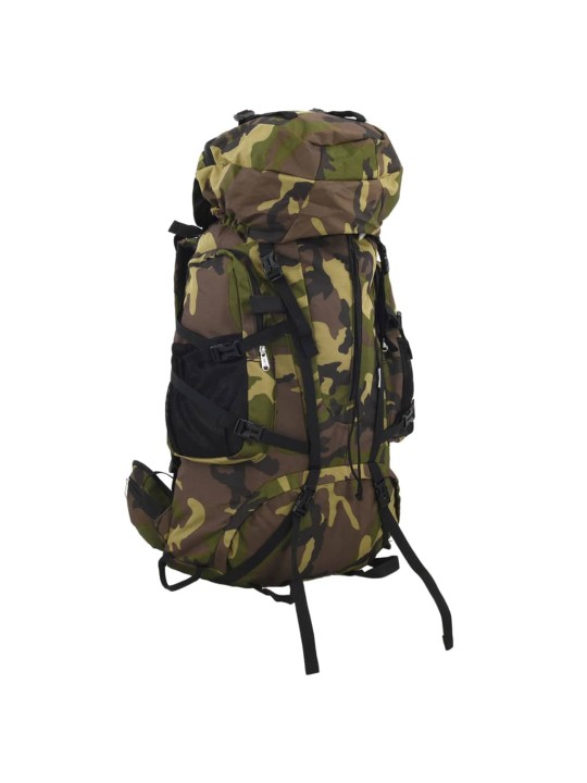 Turistický batoh zelený maskáčový 60 L tkanina oxford
