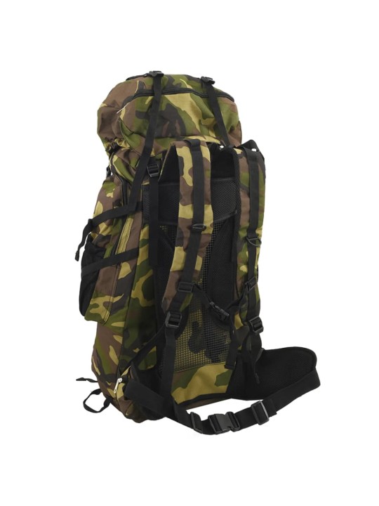 Turistický batoh zelený maskáčový 60 L tkanina oxford