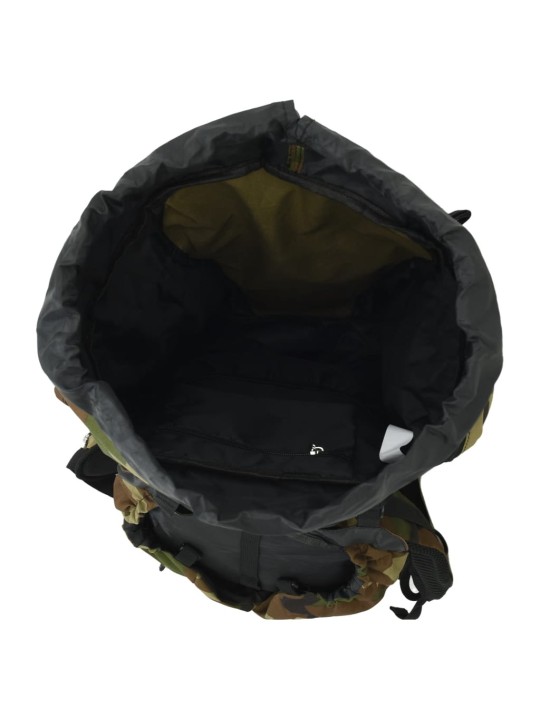Turistický batoh zelený maskáčový 60 L tkanina oxford