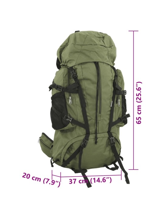 Turistický batoh armádní zelený 60 L tkanina oxford