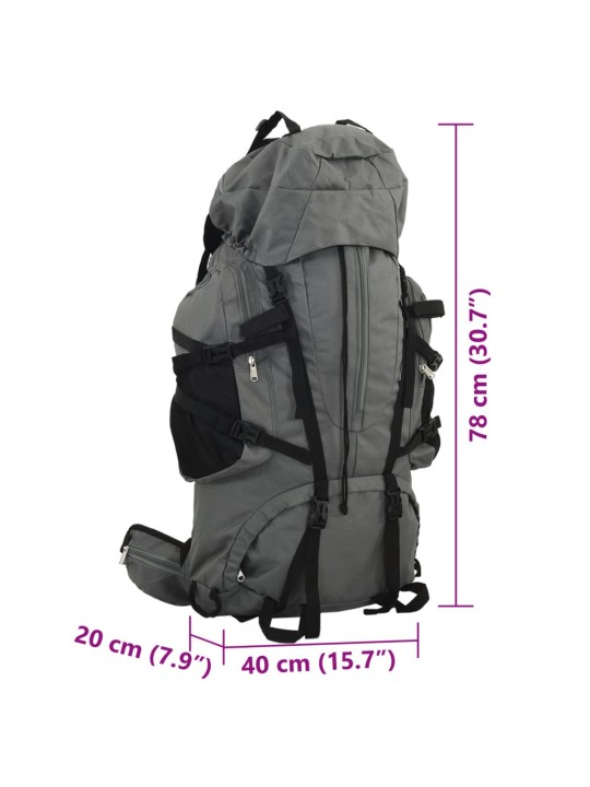 Turistický batoh šedý 80 L tkanina oxford