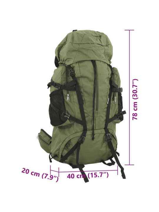 Turistický batoh armádní zelený 80 L tkanina oxford