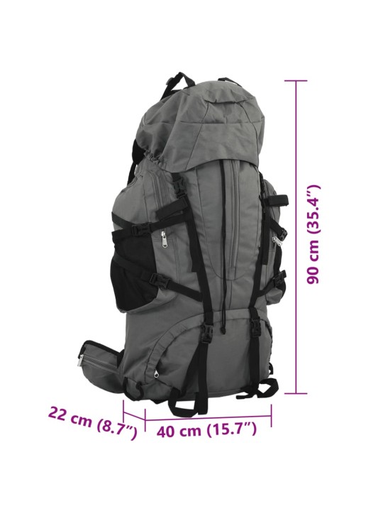 Turistický batoh šedý 100 L tkanina oxford