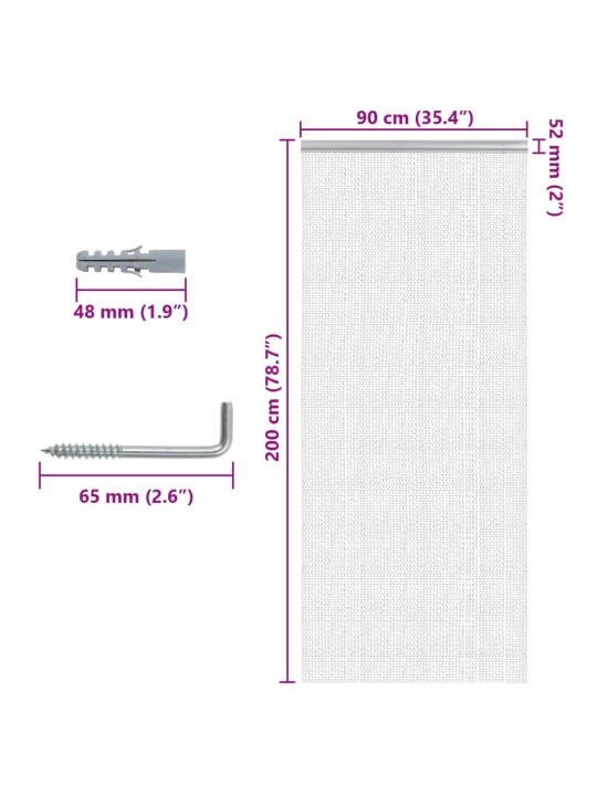 Řetízkový dveřní závěs proti hmyzu 90 x 200 cm hliník