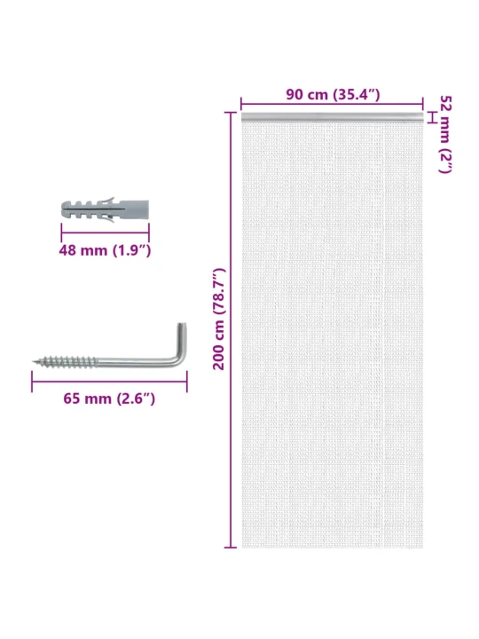 Řetízkový dveřní závěs proti hmyzu 90 x 200 cm hliník