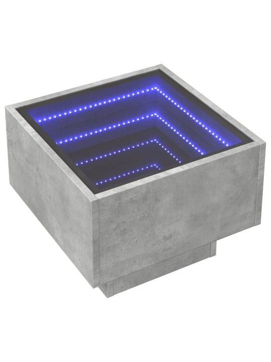 Odkládací stolek s LED betonově šedý 40 x 40 x 30 cm kompozit