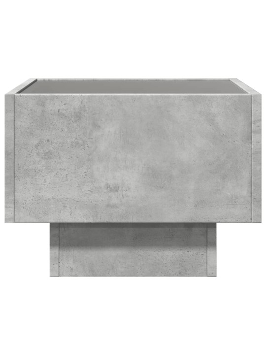 Odkládací stolek s LED betonově šedý 40 x 40 x 30 cm kompozit