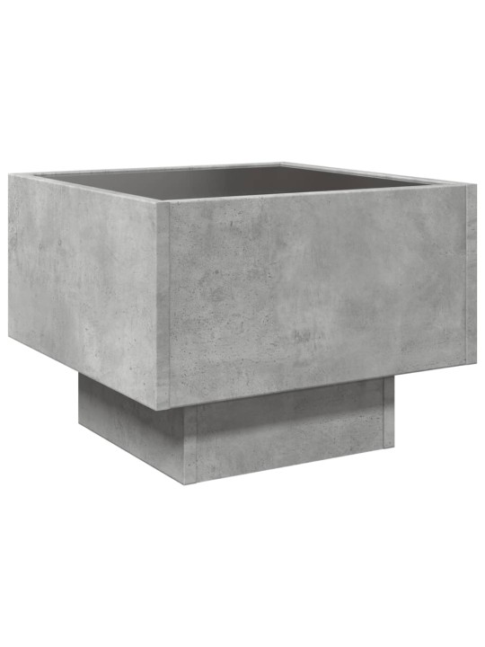 Odkládací stolek s LED betonově šedý 40 x 40 x 30 cm kompozit