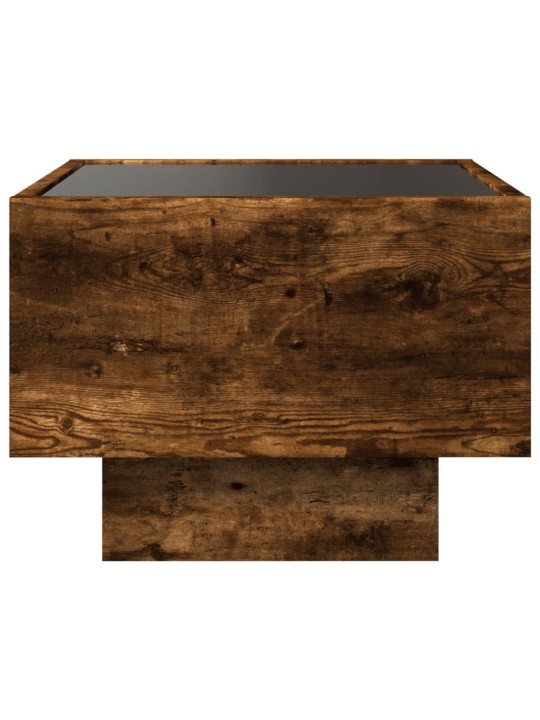 Odkládací stolek s led kouřový dub 40x40x30 cm kompozitní dřevo