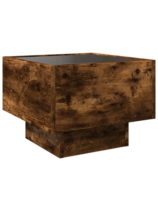 Odkládací stolek s led kouřový dub 40x40x30 cm kompozitní dřevo