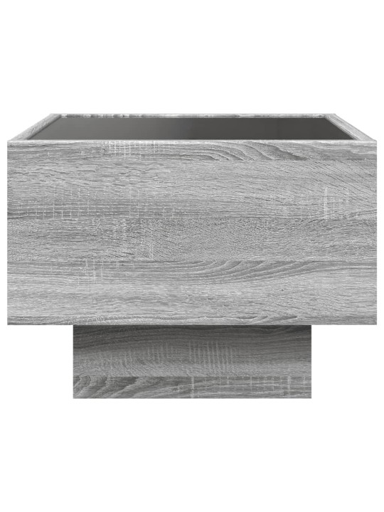 Odkládací stolek s led šedý sonoma 40x40x30 cm kompozitní dřevo