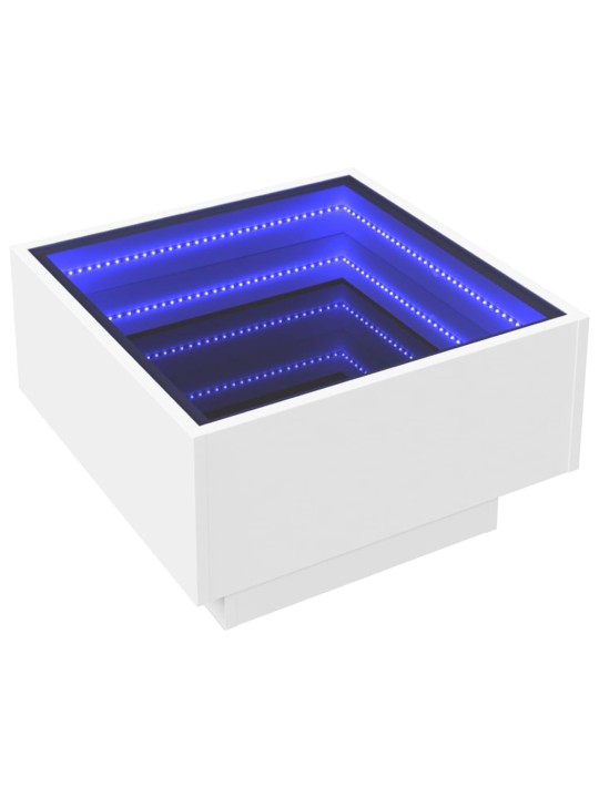 Konferenční stolek s LED bílý 50 x 50 x 30 cm kompozitní dřevo