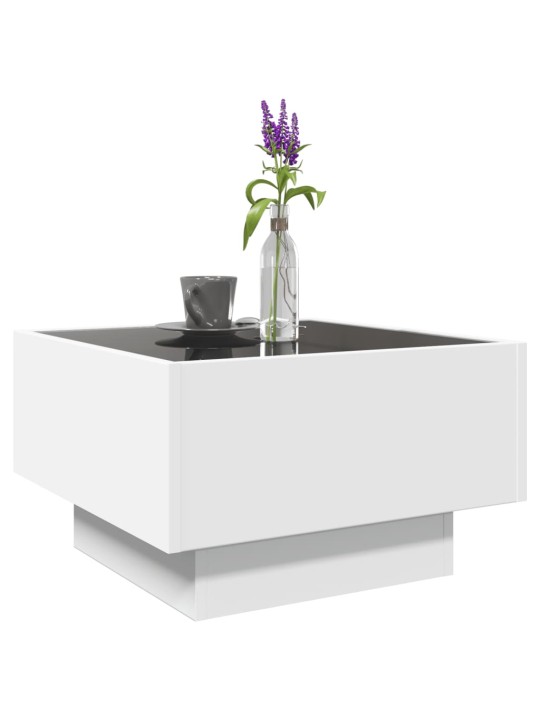 Konferenční stolek s LED bílý 50 x 50 x 30 cm kompozitní dřevo