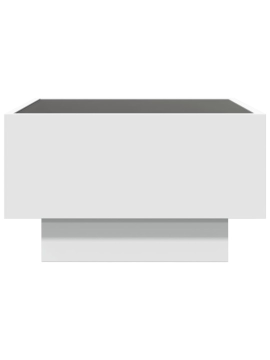 Konferenční stolek s LED bílý 50 x 50 x 30 cm kompozitní dřevo