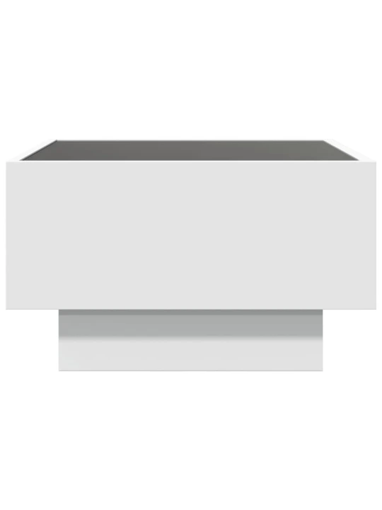 Konferenční stolek s LED bílý 50 x 50 x 30 cm kompozitní dřevo