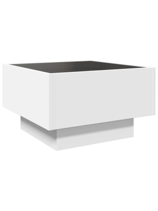 Konferenční stolek s LED bílý 50 x 50 x 30 cm kompozitní dřevo