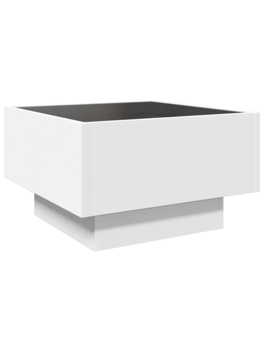 Konferenční stolek s LED bílý 50 x 50 x 30 cm kompozitní dřevo