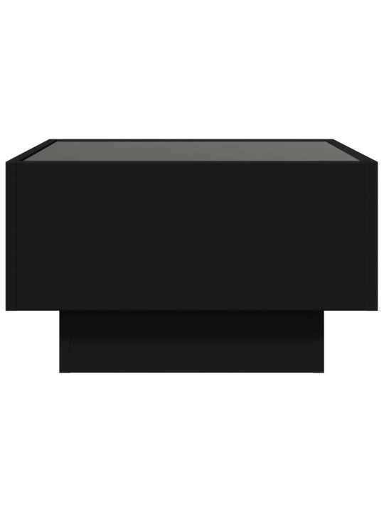 Konferenční stolek s LED černý 50 x 50 x 30 cm kompozitní dřevo