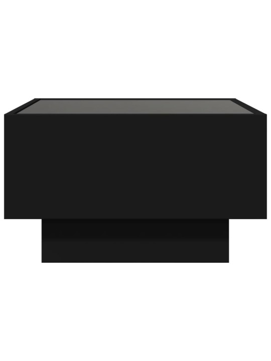 Konferenční stolek s LED černý 50 x 50 x 30 cm kompozitní dřevo