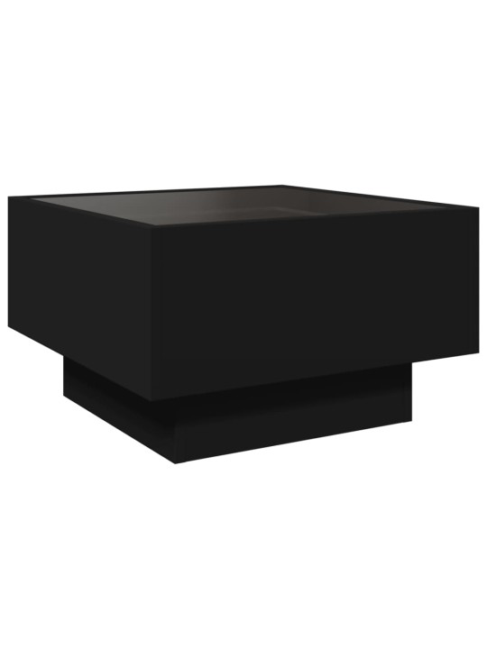 Konferenční stolek s LED černý 50 x 50 x 30 cm kompozitní dřevo
