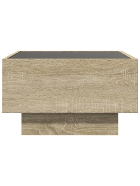 Konferenční stolek s LED dub sonoma 50 x 50 x 30 cm kompozit