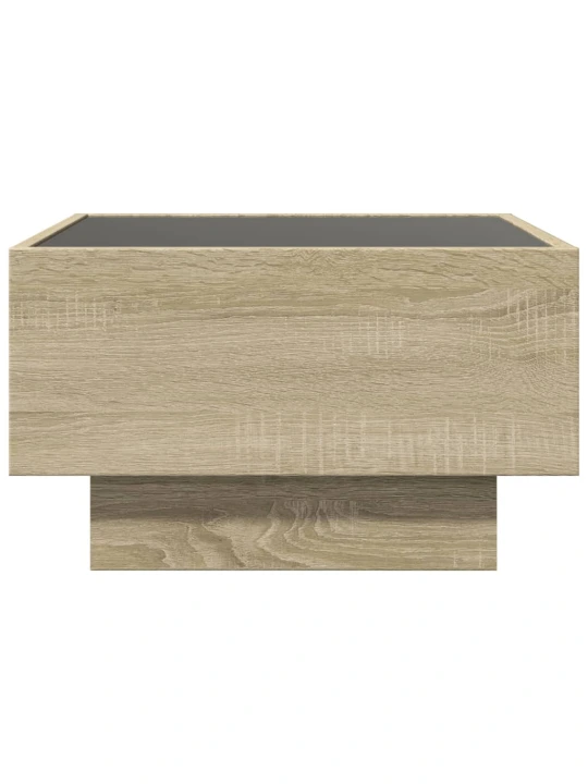 Konferenční stolek s LED dub sonoma 50 x 50 x 30 cm kompozit