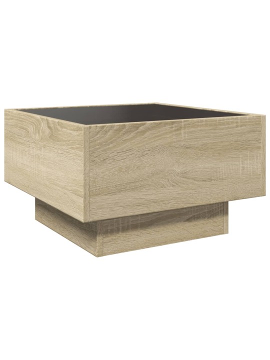 Konferenční stolek s LED dub sonoma 50 x 50 x 30 cm kompozit