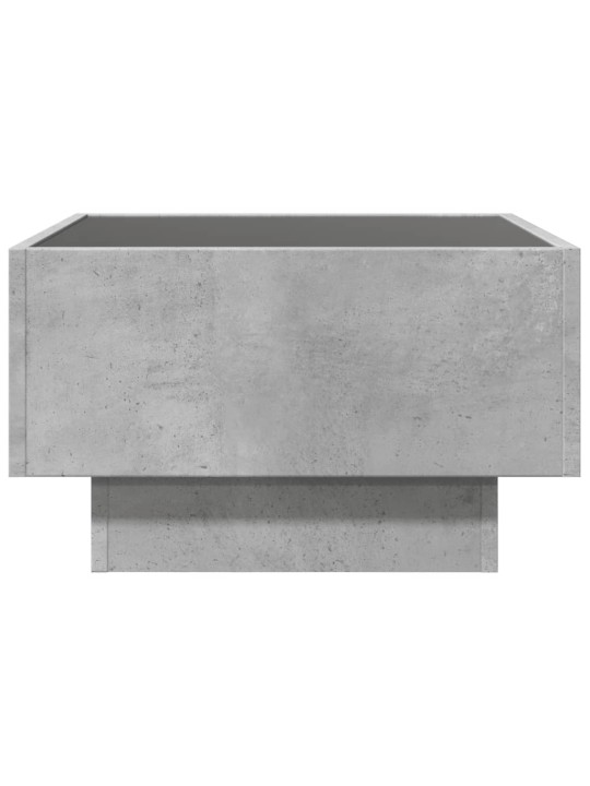 Konferenční stolek s LED betonově šedý 50 x 50 x 30 cm kompozit