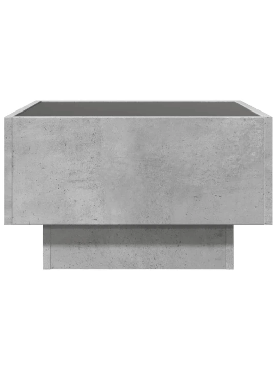 Konferenční stolek s LED betonově šedý 50 x 50 x 30 cm kompozit