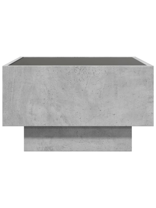 Konferenční stolek s LED betonově šedý 50 x 50 x 30 cm kompozit