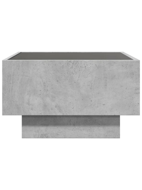 Konferenční stolek s LED betonově šedý 50 x 50 x 30 cm kompozit