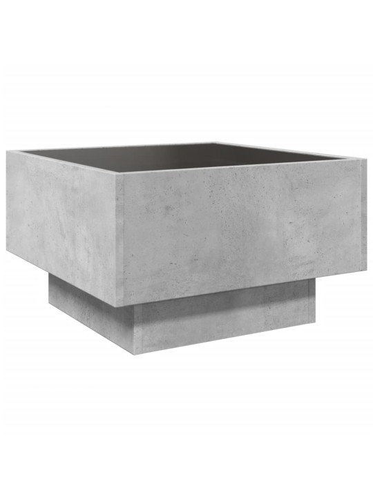 Konferenční stolek s LED betonově šedý 50 x 50 x 30 cm kompozit