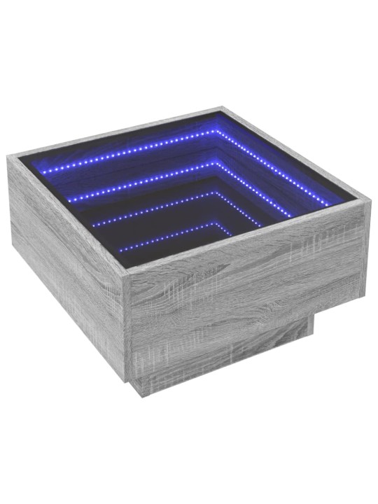 Konferenční stolek s led šedý sonoma 50 x 50 x 30 cm kompozit