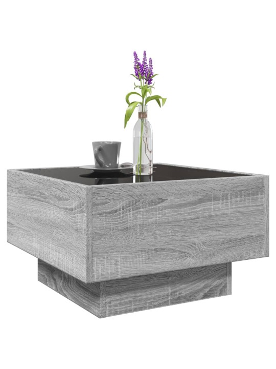 Konferenční stolek s led šedý sonoma 50 x 50 x 30 cm kompozit