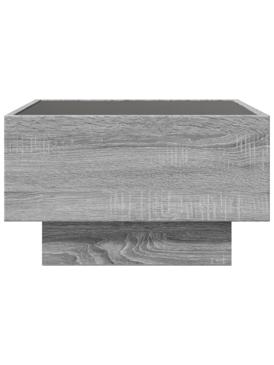 Konferenční stolek s led šedý sonoma 50 x 50 x 30 cm kompozit