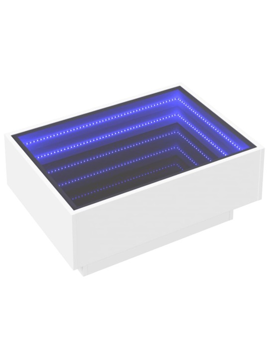 Konferenční stolek s LED bílý 70 x 50 x 30 cm kompozitní dřevo
