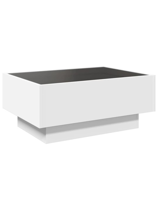 Konferenční stolek s LED bílý 70 x 50 x 30 cm kompozitní dřevo
