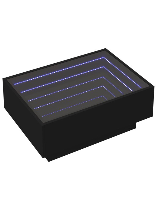 Konferenční stolek s LED černý 70 x 50 x 30 cm kompozitní dřevo