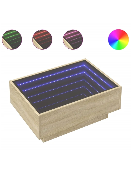 Konferenční stolek s LED dub sonoma 70 x 50 x 30 cm kompozit