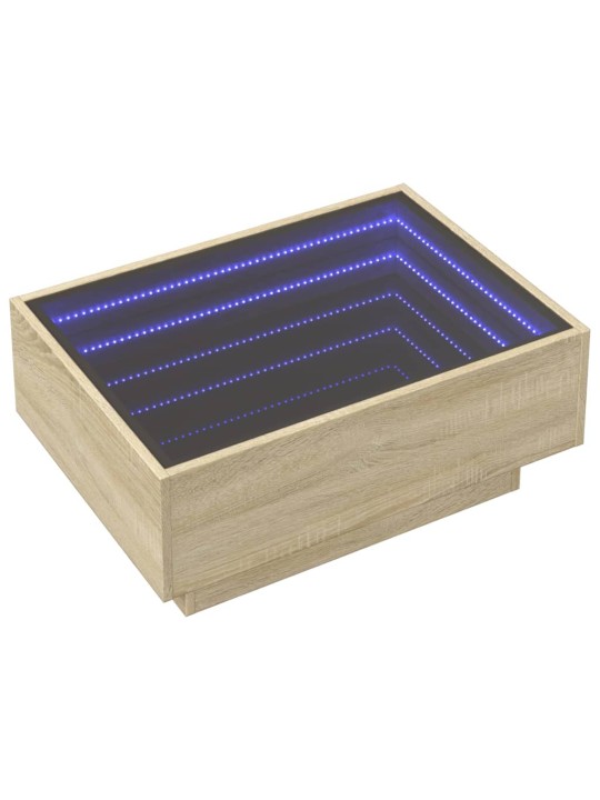 Konferenční stolek s LED dub sonoma 70 x 50 x 30 cm kompozit