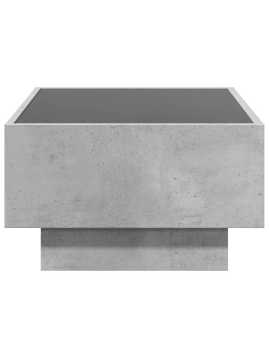 Konferenční stolek s LED betonově šedý 70 x 50 x 30 cm kompozit