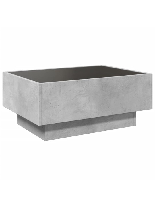 Konferenční stolek s LED betonově šedý 70 x 50 x 30 cm kompozit