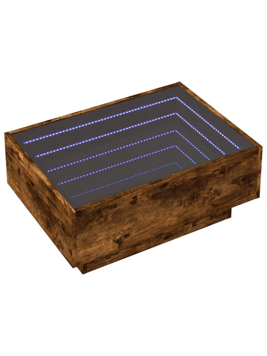 Konferenční stolek s led kouřový dub 70 x 50 x 30 cm kompozit